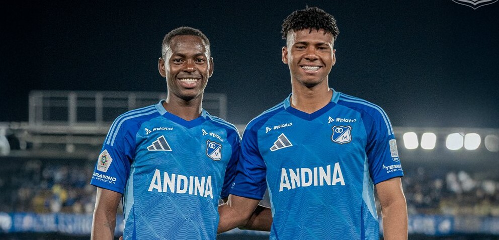 Kevin Palacios y Luis Marimón, jugadores de Millonarios FC| FOTO: @MillosFCoficial.